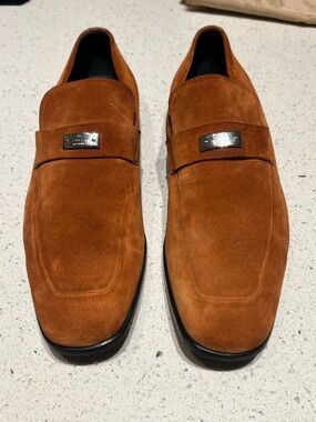Gucci Men's Suede Penny vintage Loafers in burnt orange